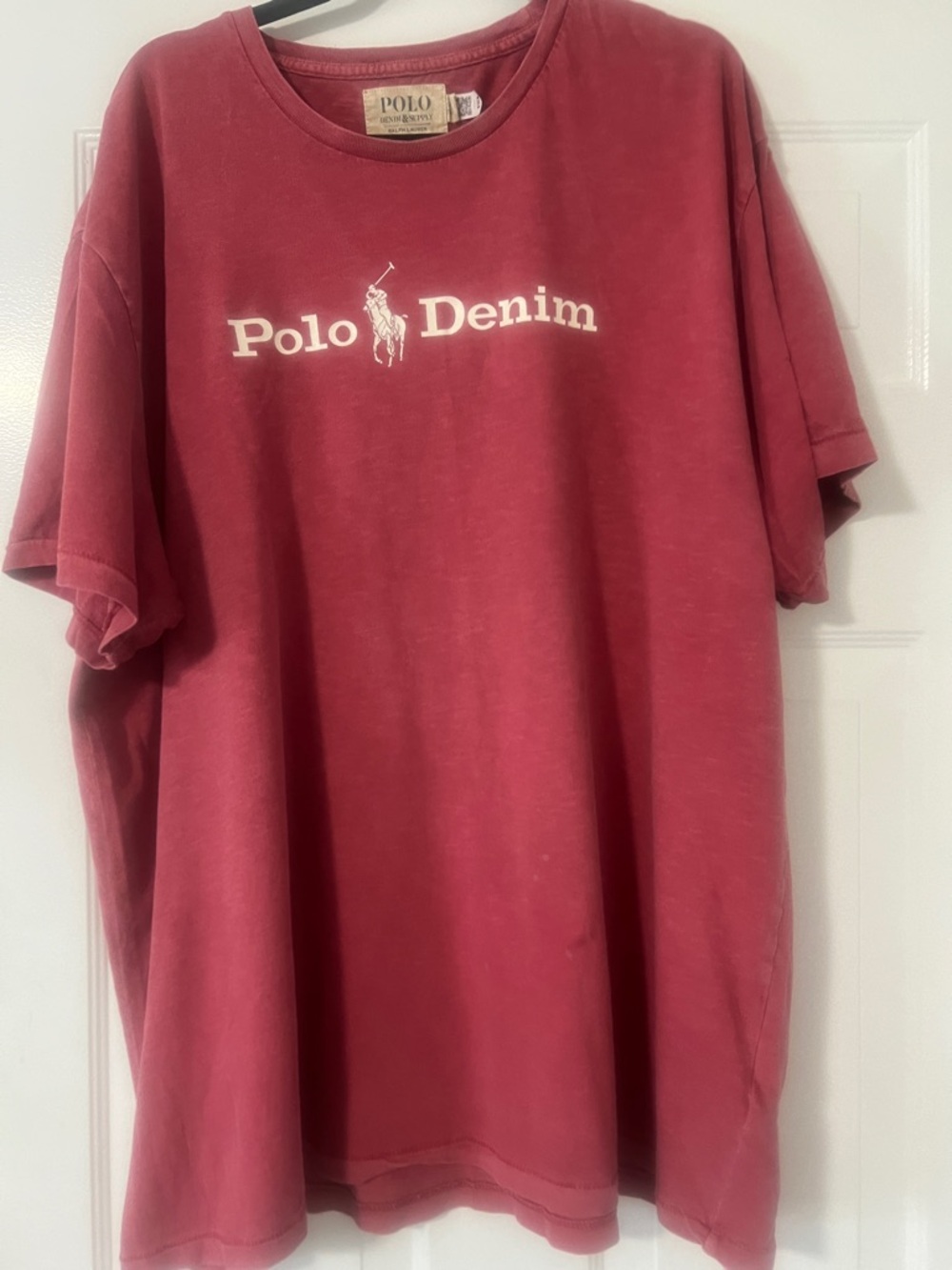 Denim & Supply Ralph Lauren Polo Denim Crewneck Tee - Washed Red